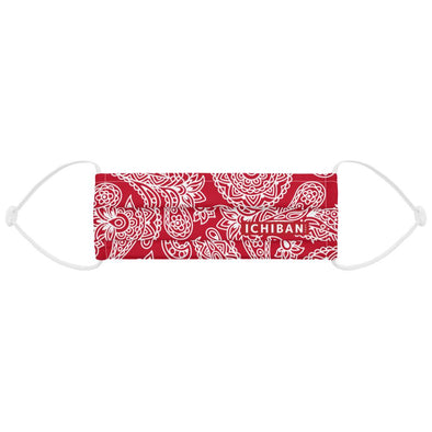 RED PAISLEY PATTERNED FACE MASK